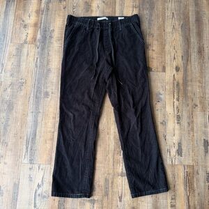 Pacsun Womens Black Loose Fit Corduroy Pants Drawstring Waist Sz Medium Pockets
